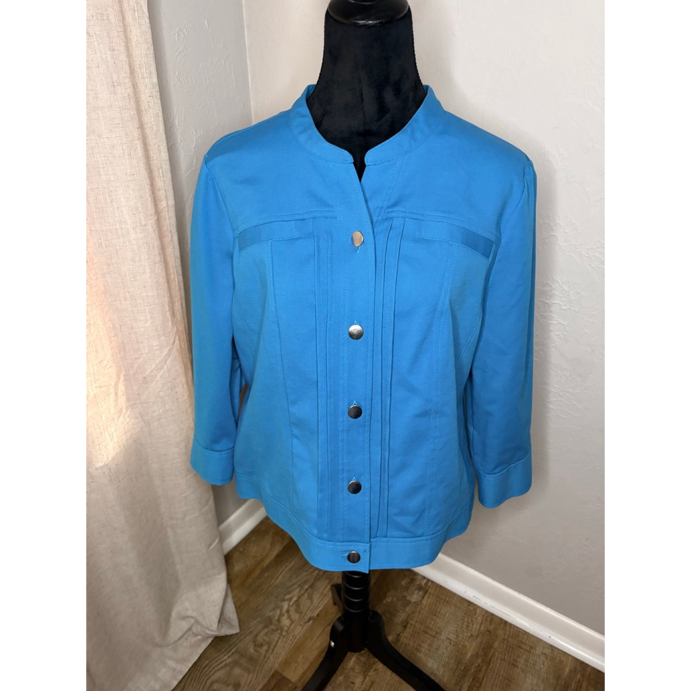 Rafaella Brilliant Blue Button Front Jacket Size 16
